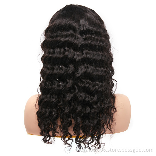 Brazilian Virgin Hair Deep Loose wave HD Lace Frontal Wig, Curly Wave Human Hair Wig